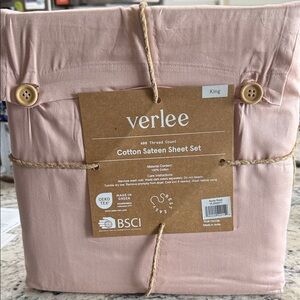 Cotton Sateen Sheet Set in Blush